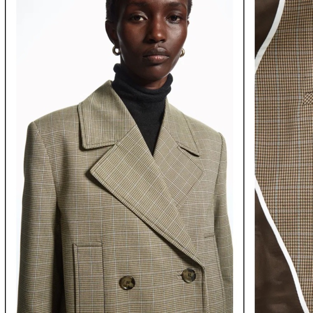 COS Oversized Checked Double Breasted Blazer - image 7